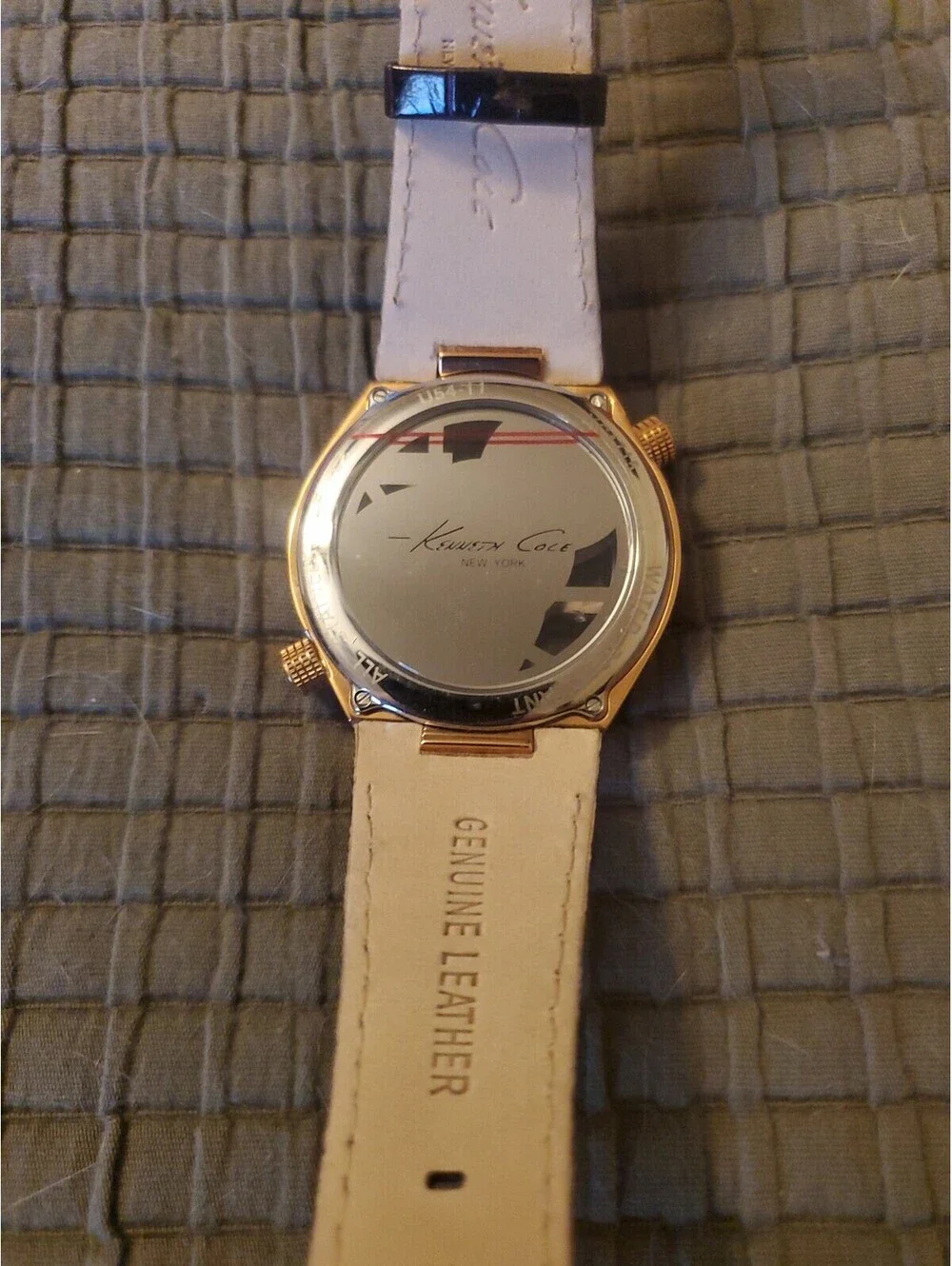 Kenneth Cole KC1715 Men’s DUAL TIME Rose Golden Skeleton Dark Brown Strap Watch